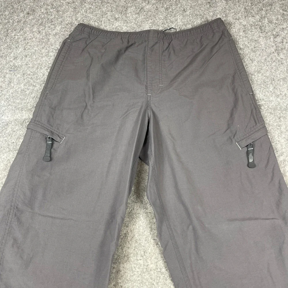 The North Face Mens Gray Nylon Cargo Hiking Pants Size Medium Elastic Waist